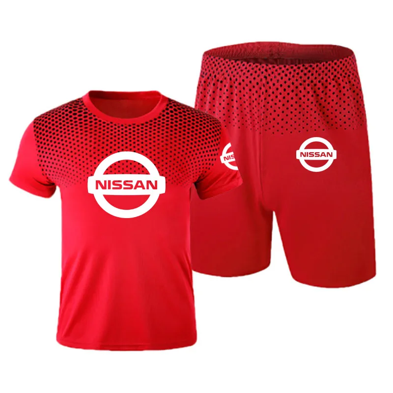 

New 3D DIY printing Men T-Shirt + Shorts 2- suit car logo print Round Neck Men casual sports set