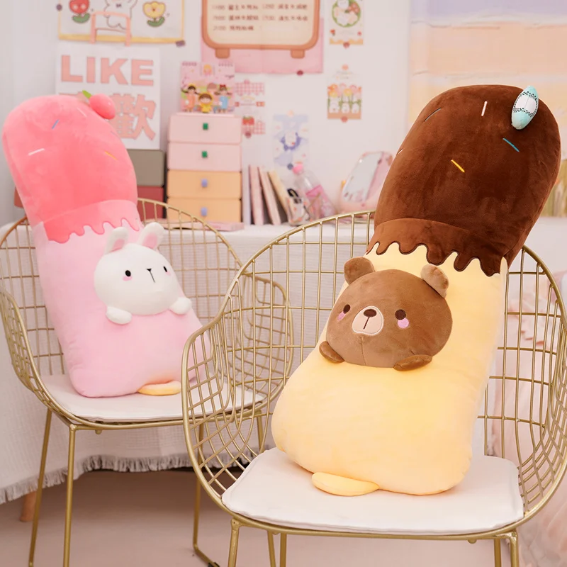 

Cartoon ice cream Interesting New Gift For Children Birthday Gift Colorful Kawaii Soft Pillow Filling Plush Doll