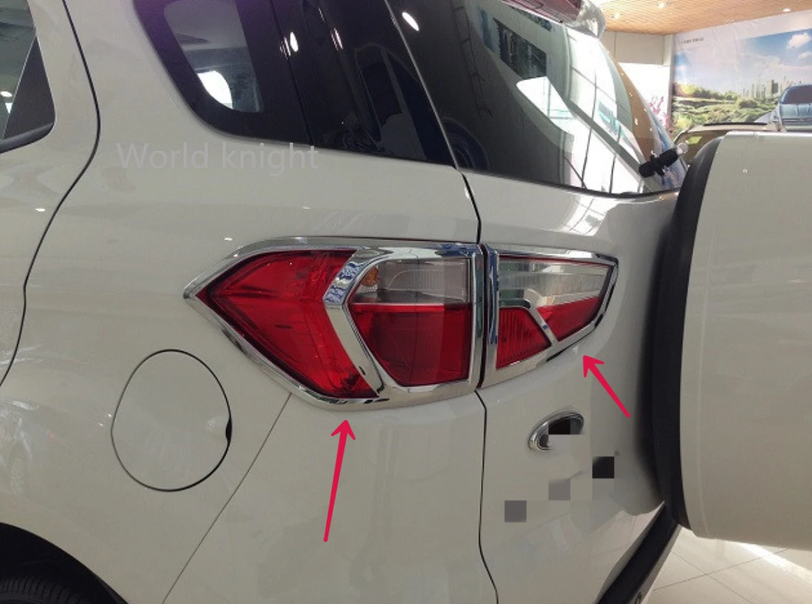 

Chrome Rear Back Light Lamp Cover Trim Tail Light Sticker Frame Exterior Accessories For Ford Ecosport 2013 2014 2015 2016 ABS