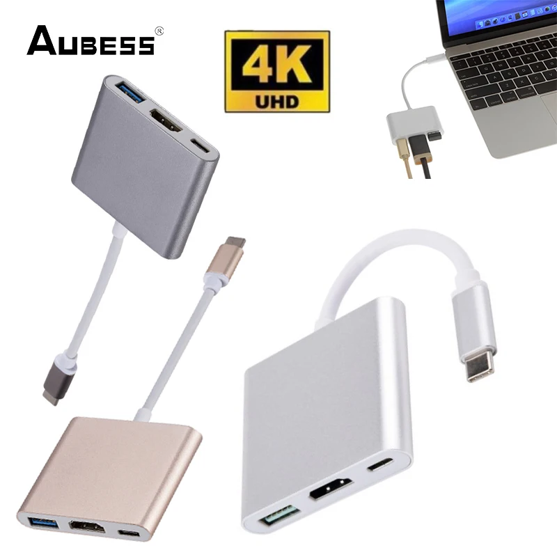Новинка мультипорт для USB 3.1 Type C Type-C HDMI HD TV 3.0 type-c Кабель-адаптер конвертер 4K