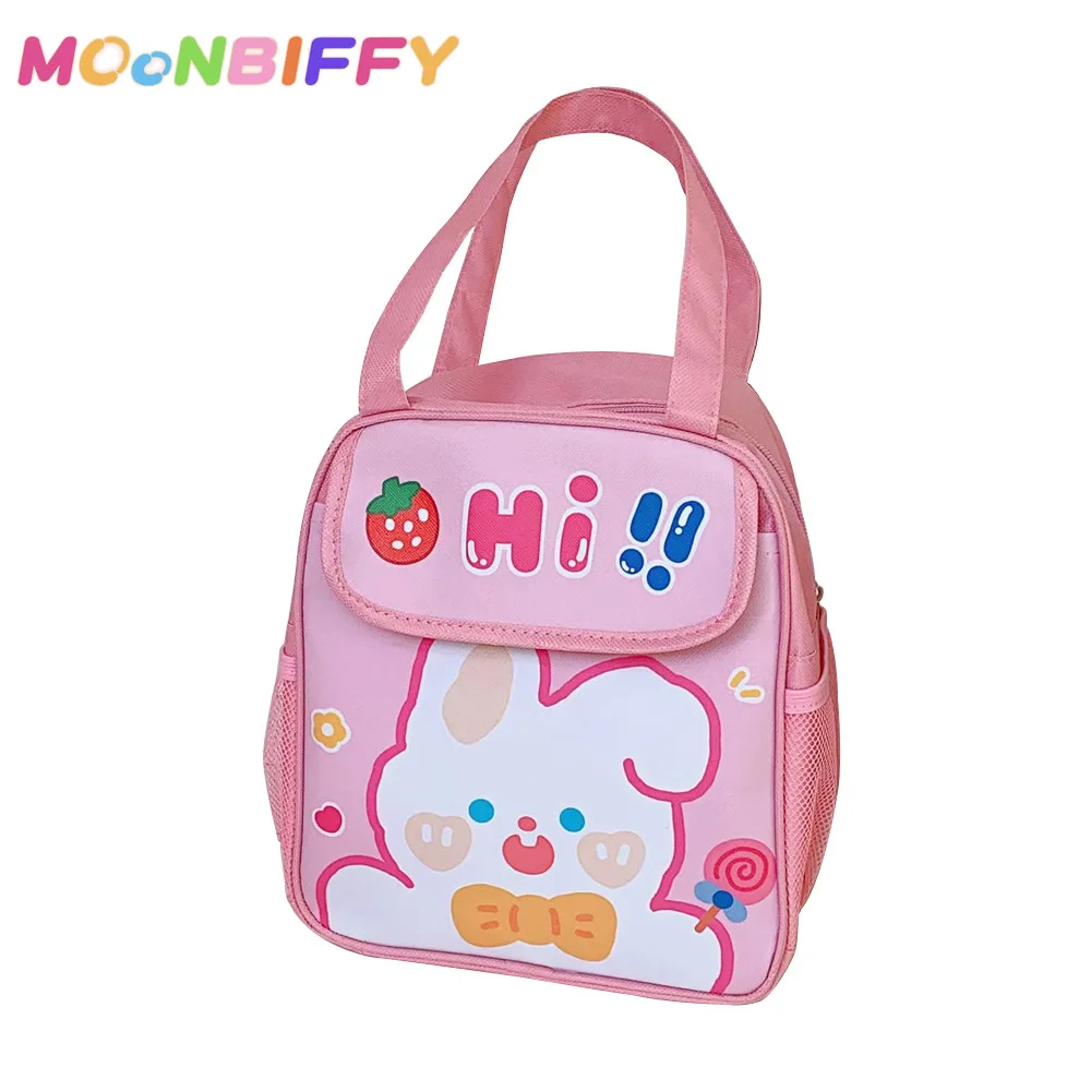 

Cute Lunch Bag for Girls Children Cartoon Rabbit Oxford Fresh Cooler Bags Kawaii Thermal Breakfast Box Portable Picnic Travel