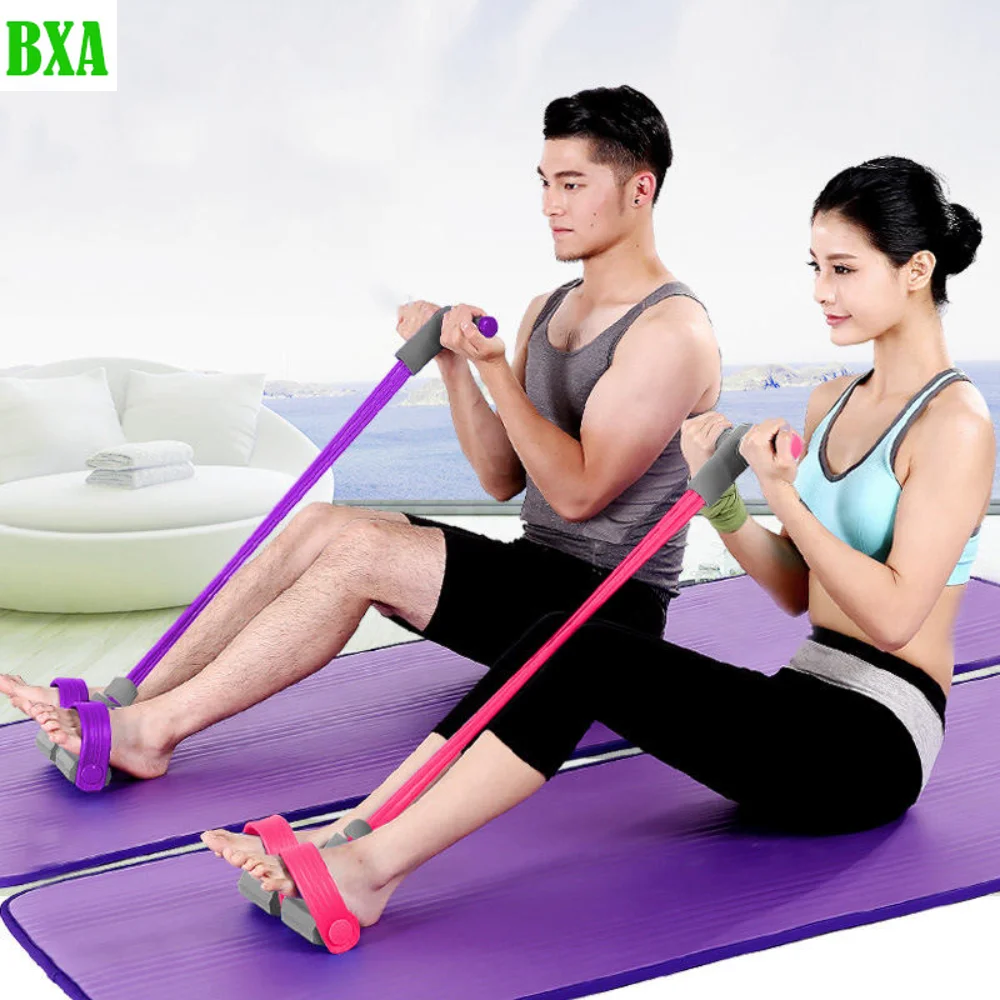 

Multifunction 4 Tube Resistance Bands Latex Pedal Exerciser Sit-up Pull Rope Expander Fitness Gum Yoga equipment Pilates Workout