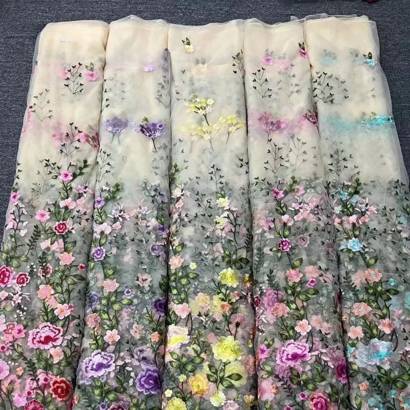 Ткань для вышивания пиона односторонняя сетка позиционирования многоцветная