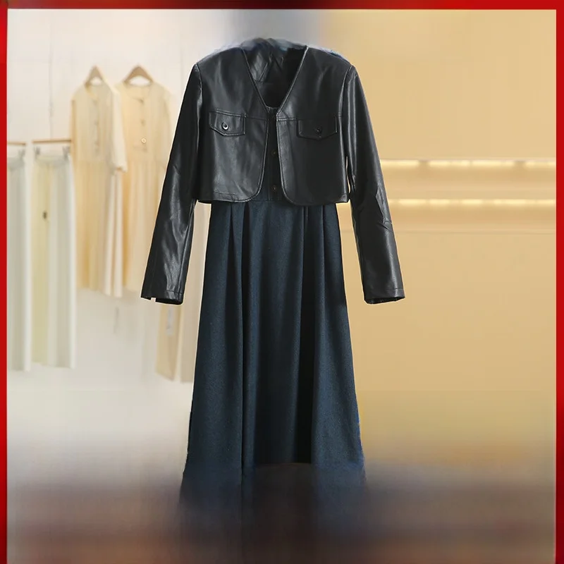 [Серия Xi] Повседневная кожаная одежда Верхняя + темпераментная утягивающая