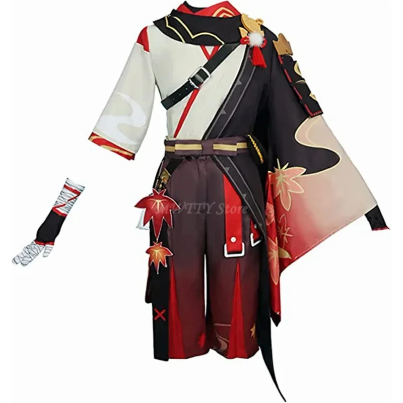 Kaedehara Kazuha Косплей Игра Genshin Impact Костюм Униформа Парик Одежда на Хэллоуин для