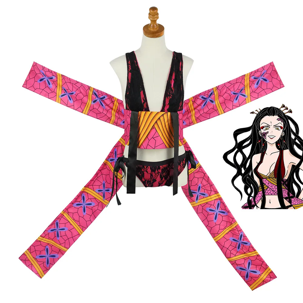 

Season 2 Entertainment District Arc Daki Cosplay Costume Headwear Anime Demon Slayer Kimetsu No Yaiba Sexy Uniform Girls Women