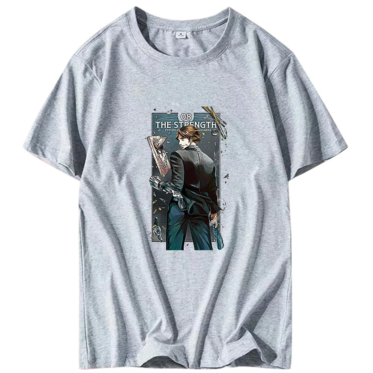 Футболка мужская с круглым вырезом коротким рукавом и принтом