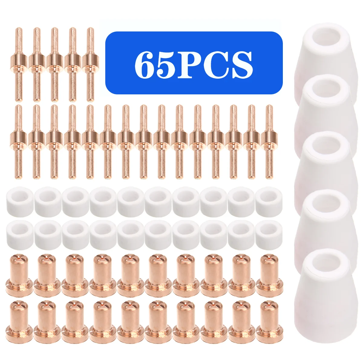 Kit de consumibles de antorcha cortador de Plasma PT31, 65 piezas, 30A/40A, corte de LG-50 50/60, Kits de antorcha, puntas extendidas, boquillas, Electrodos