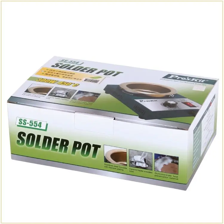 Pro'skit SS 554H-SS 551H Кастрюля для припоя емкостью 0 3/0 5/1 6/2 2 кг Круглая оловянная печь