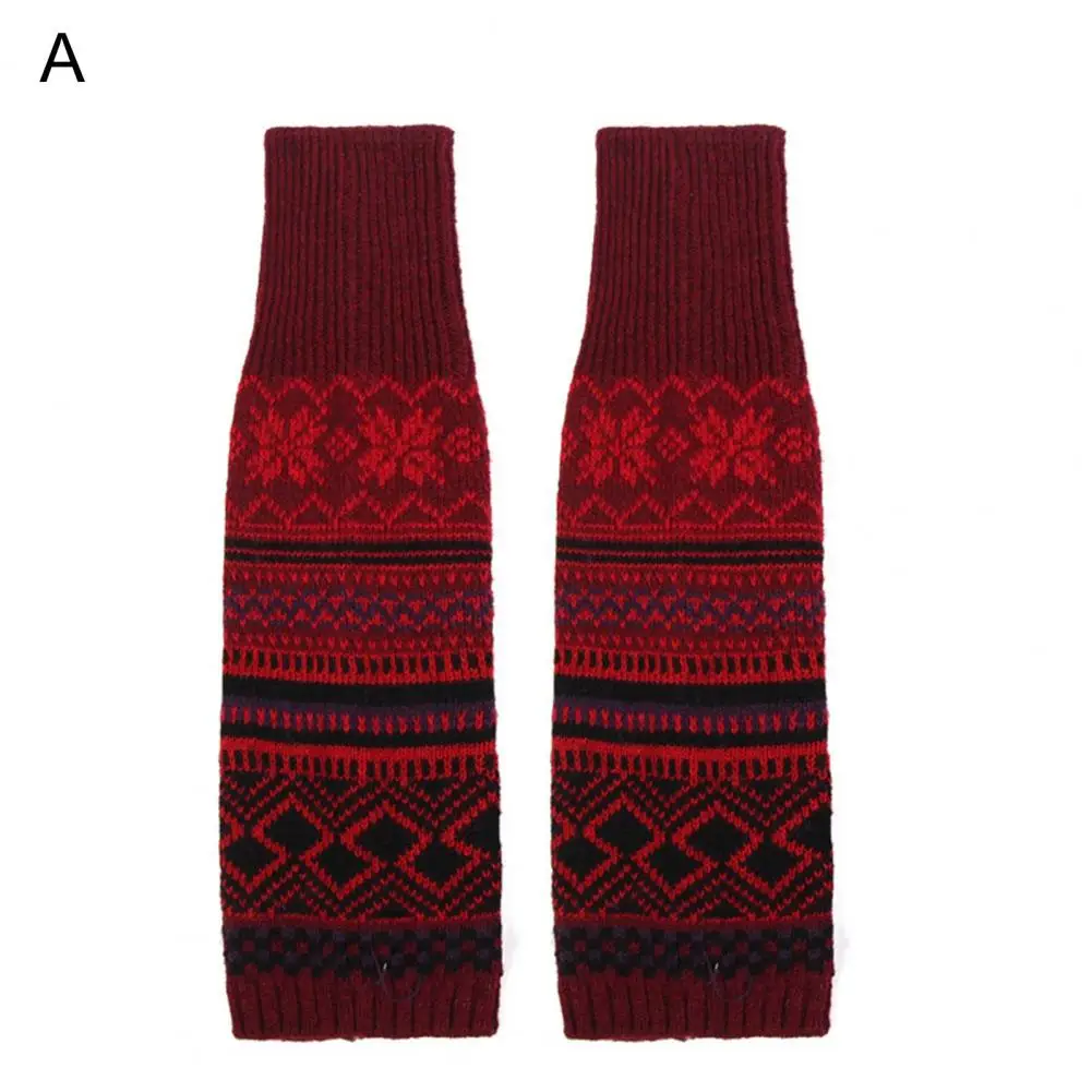 

Модные женские теплые жаккардовые гетры контрастных цветов, вязаные гетры до бедра, утепленные термоноски для покупок