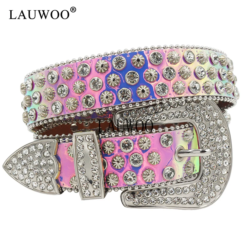 Ремень со стразами для мужчин и женщин модный роскошный ковбойский пояс в