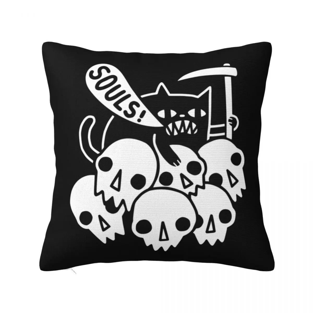 

Satan Pillow Case Cat Got Your Soul Polyester Cushion Pillowcase Zipper Summer Colored Cover