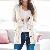 casual oversized cardigans women autumn winter v neck long sleeve solid single breasted knitwear coat cardigan sweater 9 colors
