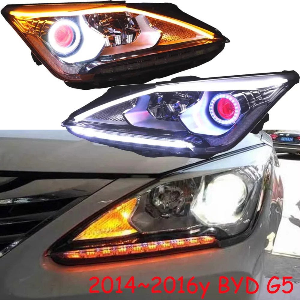 Автомобильный передний фонарь для BYD G5 дневные фары светодиодные 2014 ~ 2016y
