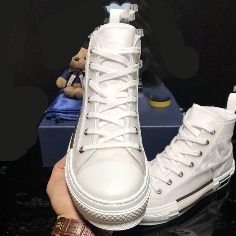 

Top Quality B23 Luxury Fashion Designer Classic Retro High Top Sneakers Women Men Casual Flat Shoes Canvas Platform Trai