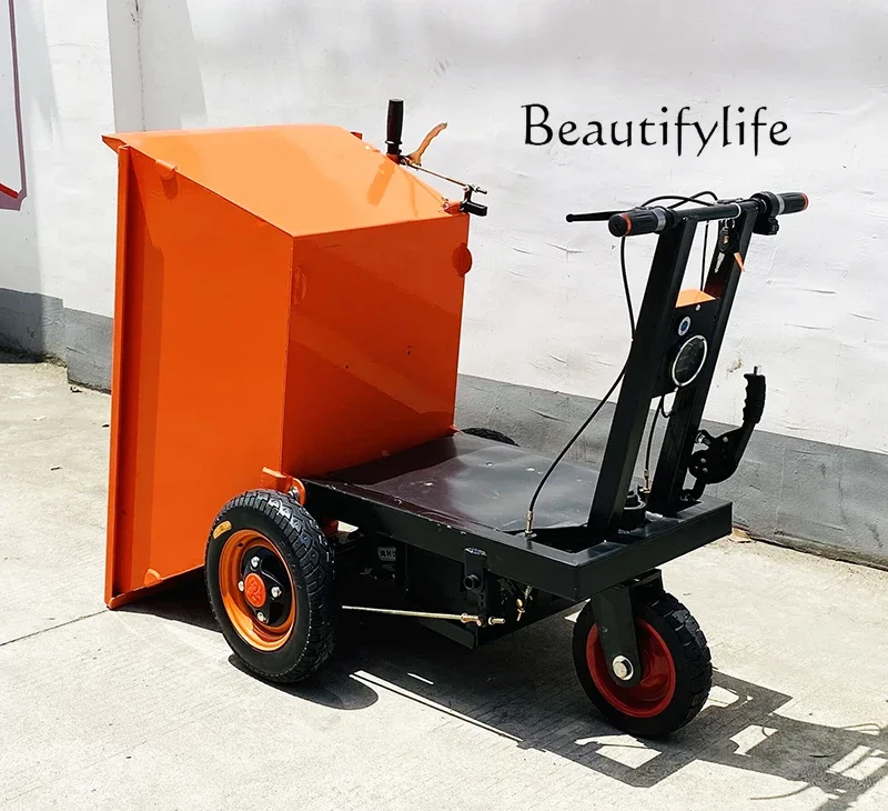 Электрический трехколесный инженерный автомобиль наклонное ведро