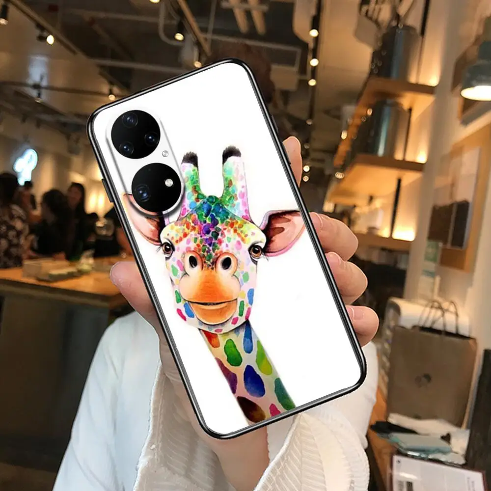 Чехол для телефона Huawei p50 P40 p30 P20 10 9 8 Lite E Pro Plus с акварельным жирафом