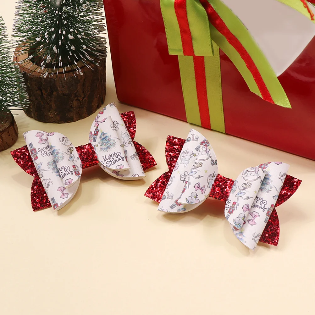 

2 Pcs Girls Barrettes Hairpin Accessories Clips Kids Christmas Metal Decoration