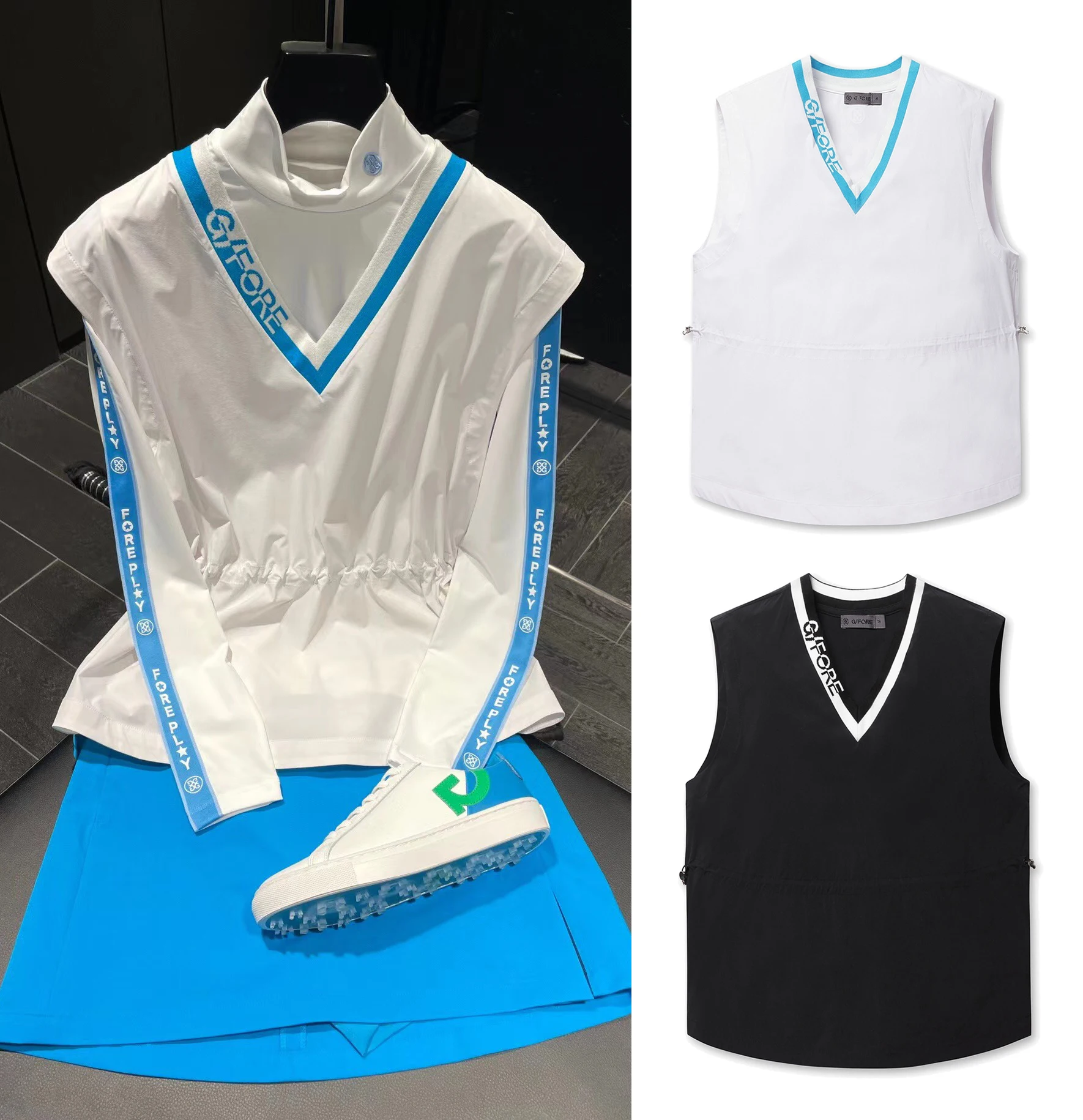 

Golf Sleeveless Vest Loose Fit Shirt Waist Elastic Vest Women's Top Clothing
