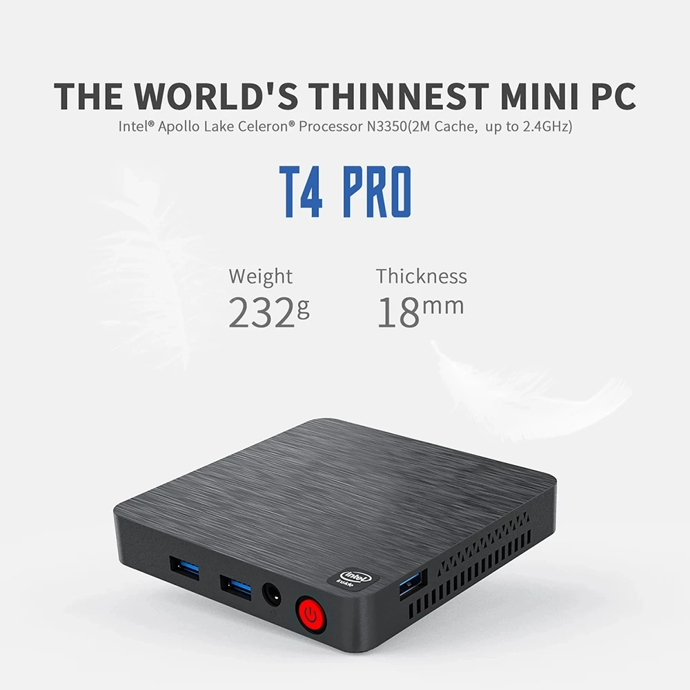 Beelink T4 Pro мини-ПК Intel Celeron N3350 Windows 10 1000M LAN DDR4 4 Гб 64 2 4G 5G WiFi BT4.0 4K настольный компьютер |