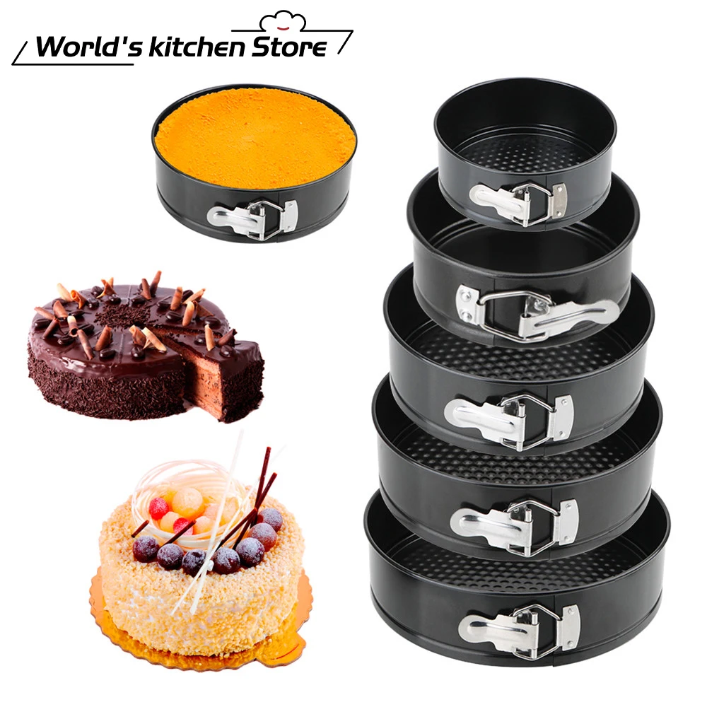 Çıkarılabilir alt yapışmaz Metal fırında kalıp yuvarlak kek tepsisi Bakeware karbon çelik kek kalıpları mutfak aksesuarları