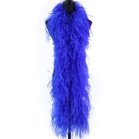 blue 2 meters 6 ply ostrich feathers boa dyed fluffy plumes for wedding dress clothes shawl decoration accessories sewing crafts