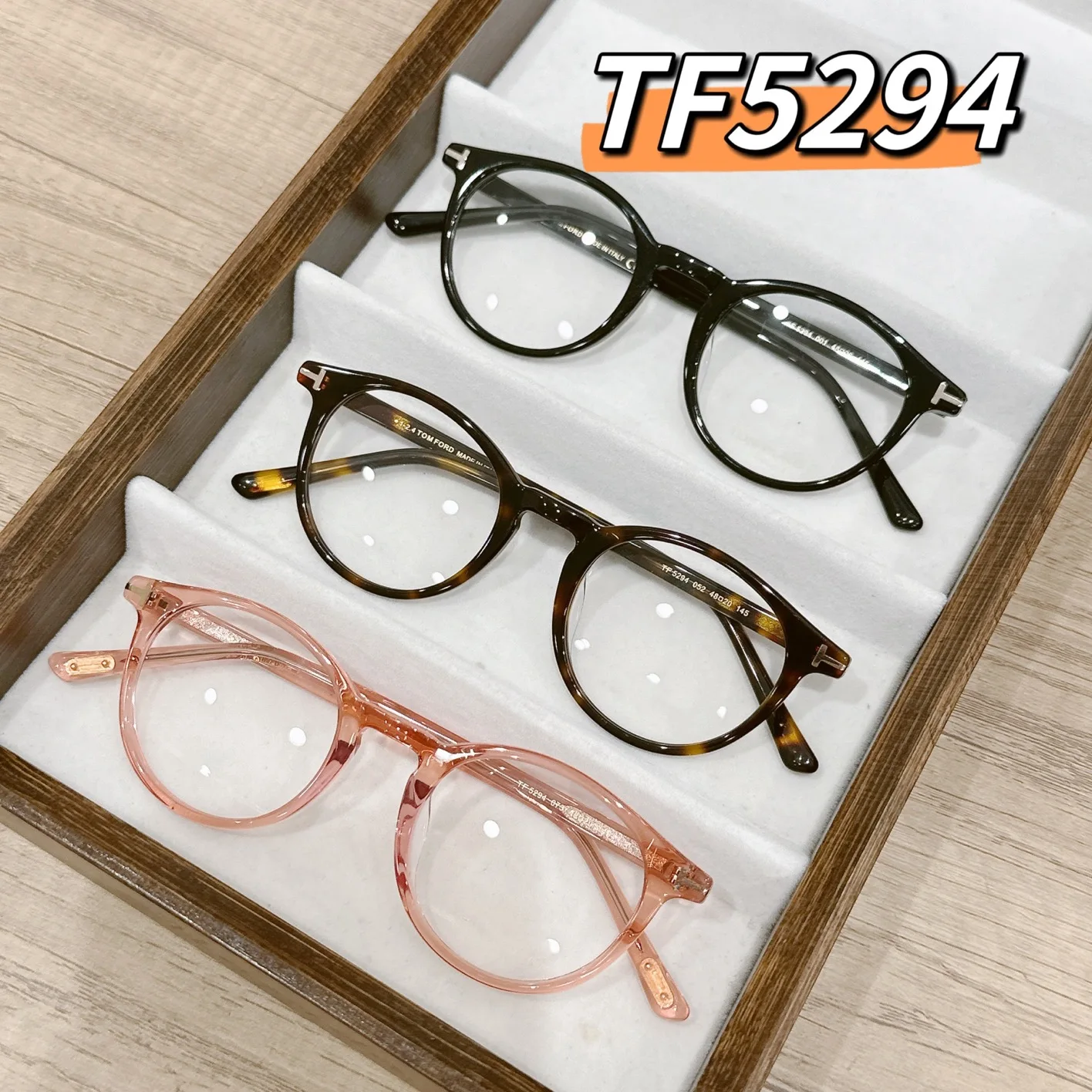 

Pink Tortoise Tf5294 Eyeglasses Nose pad Frames Size 48-20-145 Myopia Prescription Luxury Acetate Reading glasses for women
