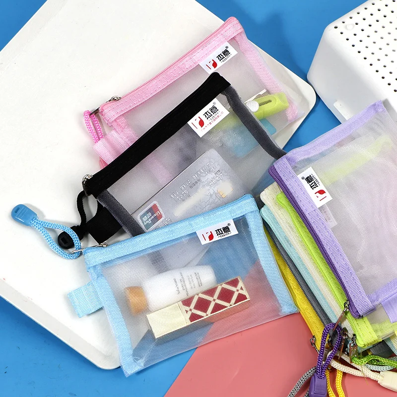 

Повседневная цветная сетчатая косметичка для девушек и женщин, чехол, портативные сумки для хранения туалетных принадлежностей с губной по...