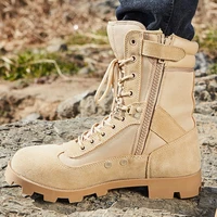 training boots mens shock absorbing lightweight combat high top security guard shoes sand color training land combat boots
