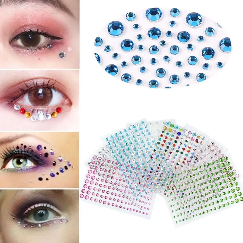 

1Sheet Face Jewels Diamond Makeup Art Eyeliner Glitter Face Jewelry Sticker Temporary Tattoo Party Bady Makeup Tools Rhinestones