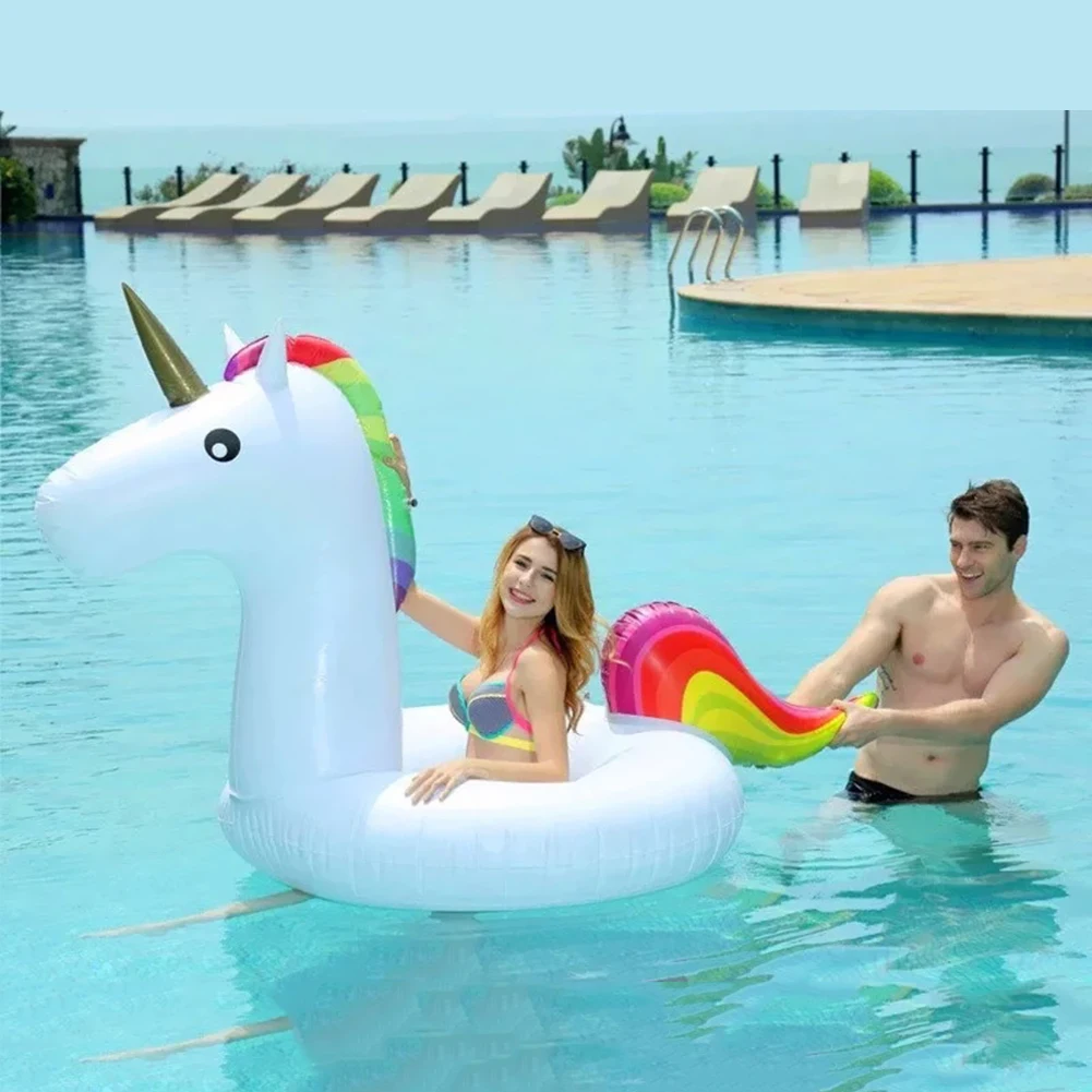

Unicorn Inflatable Circle Swimming Ring for Adult Kids Pool float Ring Swimming Pool Toys Air Mattress Summer Beach Party Sport