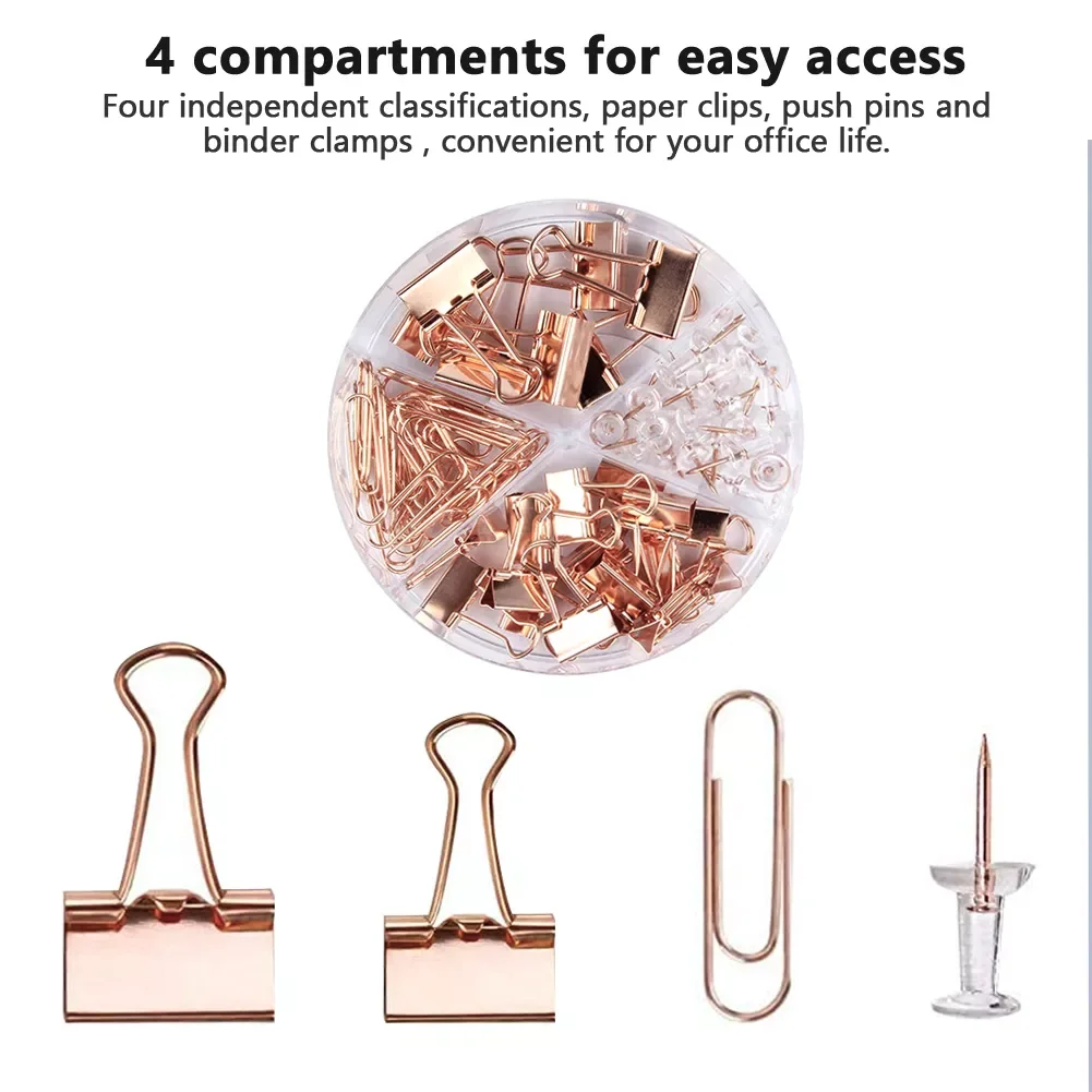 

72Pcs Green pink gold Metal Binder Clip Paper Clip Office Stationery Binding Supplies Office Shool Stationery Marking Clips