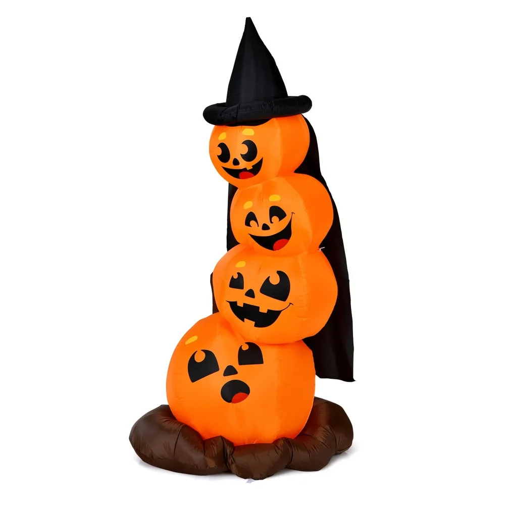 

Halloween Decoration Pumpkin Combo Halloween Yard Inflatable With Built-in LED Lights 7'