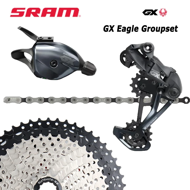

2021 SRAM GX EAGLE 12 Speeds Groupset Kit Trigger Shifter Lever Rear Derailleur K7 Cassette 11-52T HG Chain