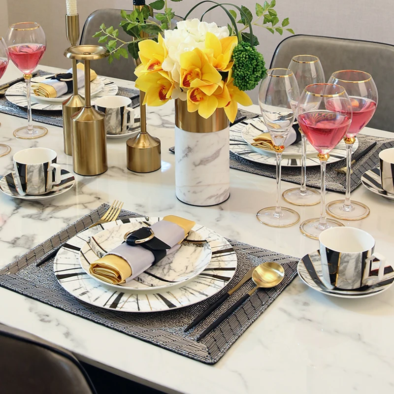 

Vintage Crockery Breakfast Plate Set Luxury Food Fruit Dish Serving Dishware Plate Salad Vaisselle De Luxe Kitchen Accessories