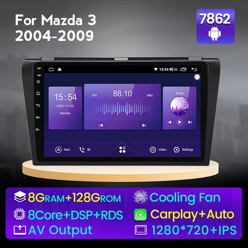 8G + 128G IPS для Mazda3 Mazda 3 2004-2009 Мультимедиа Видео GPS Wifi авто стерео Мультимедийный