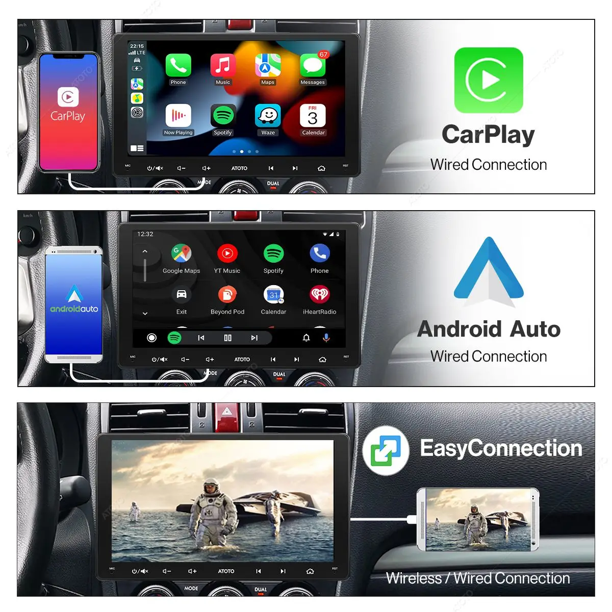 Мультимедийная магнитола ATOTO мультимедийная стерео-система на Android с 9