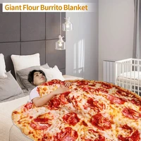 super soft warm flannel burrito blankets 280gsm round shape airplane travel throw coral fleece tortilla nap wrap blankets