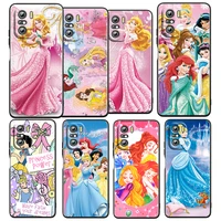 princess disney beautiful for xiaomi redmi 10 10x 9t 9c 9c 8 7 5 k50 k40s gaming 4g 5g silicone tpu soft black phone case fundas