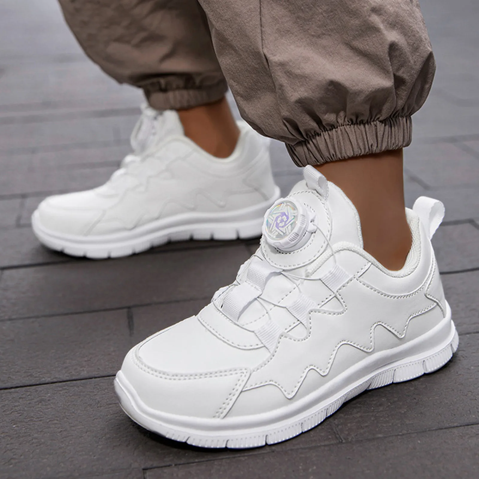 Спортивная обувь для мальчиков модный новый узор простая и однотонная кожаная с