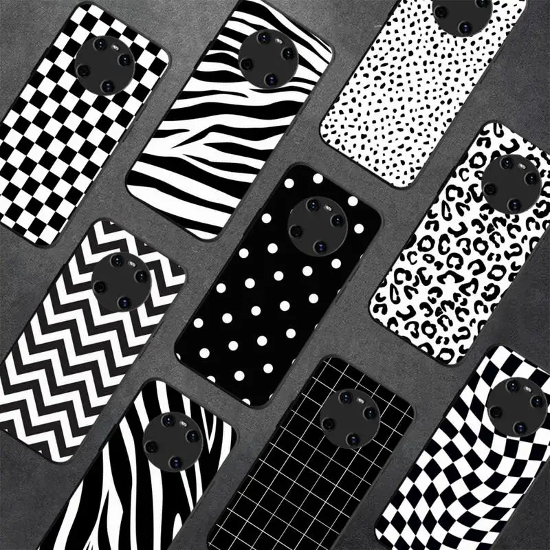 

Black and white Dalmatian Cow zebra texture Phone Case for Huawei Y 6 9 7 5 8s prime 2019 2018 enjoy 7 plus