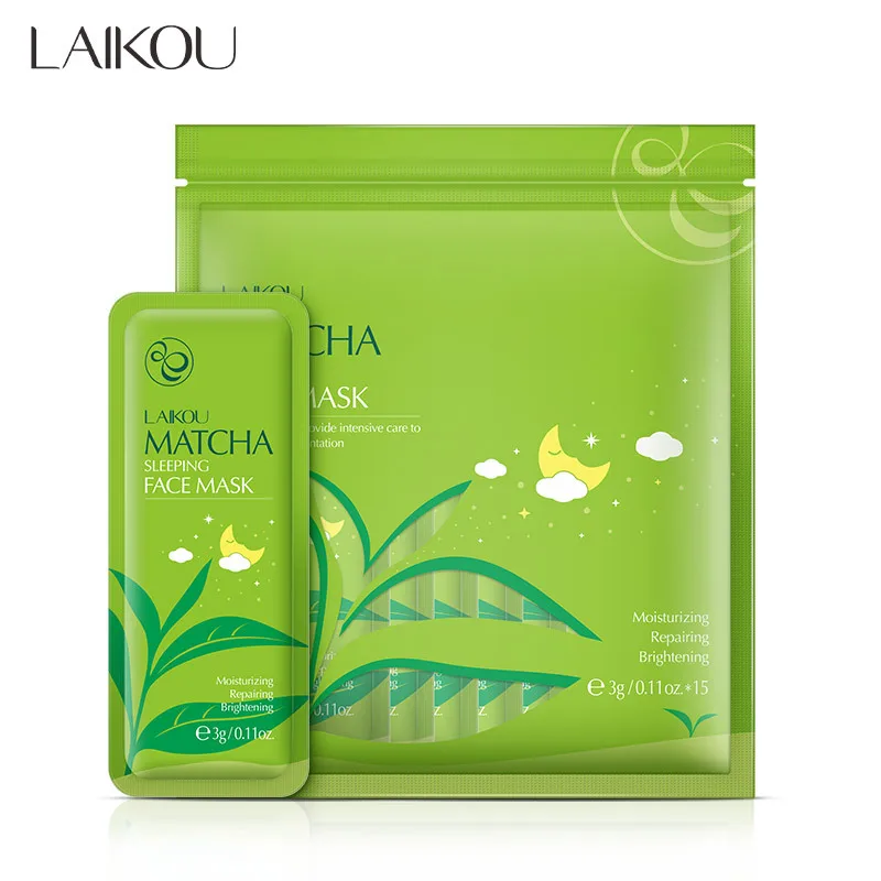 

Matcha Sleeping Mask Face Mask Disposable Moisturizing Brightening Tighten Whitening Nourishing Repairing Improves Rough Skin