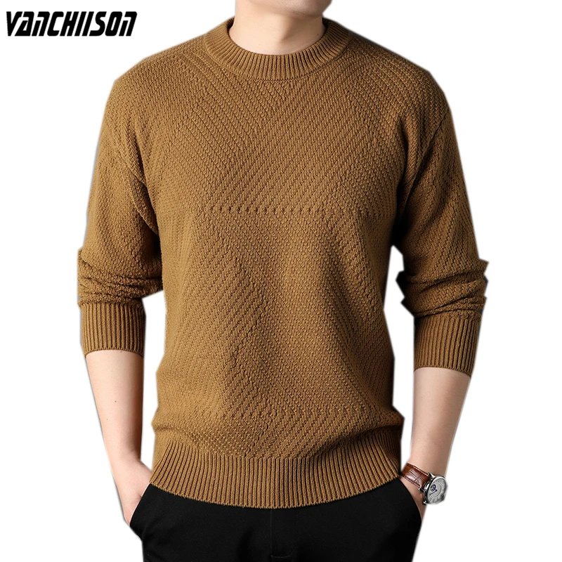 

Мужской плотный вязаный джемпер, пуловер, верхняя одежда, однотонные повседневные Джемперы на осень и зиму D2361