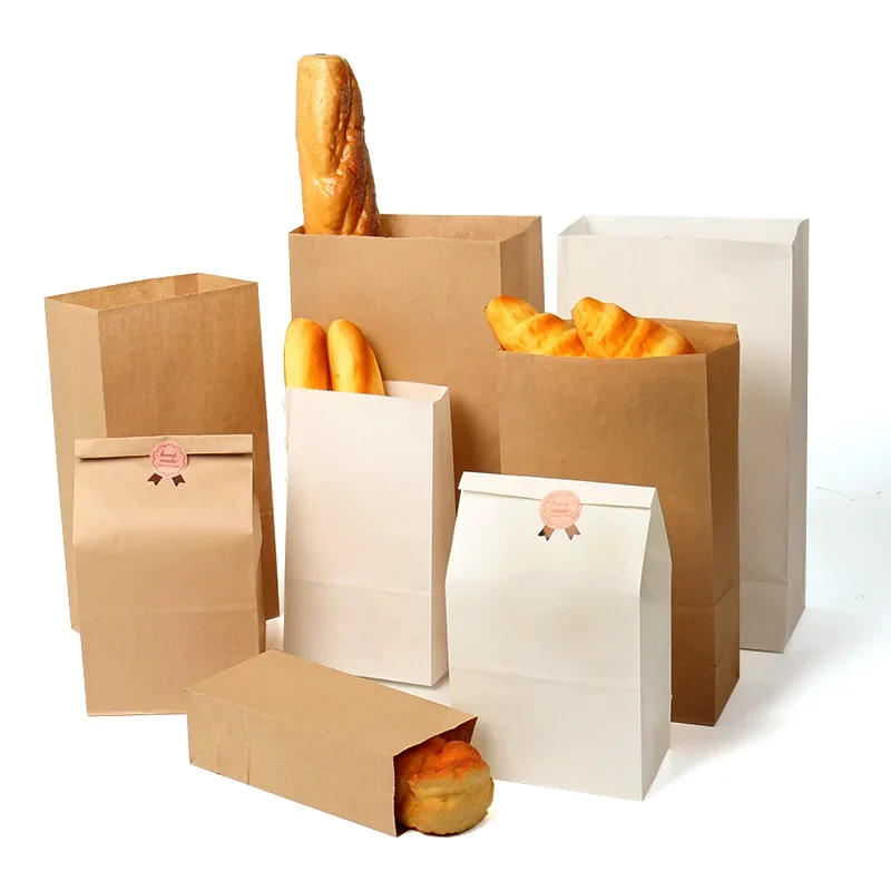 

Kraft Paper Bags Wedding Party Favor Treat Buffet Bag,Candy Cookie Bread Nuts Bag For Biscuits Snack Baking Package bag 50PCS