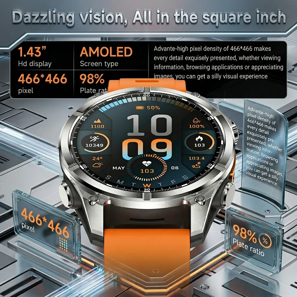Фото Смарт-часы для дайвинга 2026 HD300 водонепроницаемые, AMOLED 5.4, с Bluetooth-звонками, NFC, AI GPT, мониторинг здоровья и фитнеса, для путешествий №2