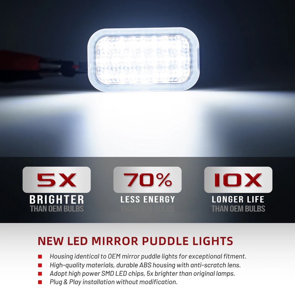 2 светодиодных светильника под зеркалом для Cadillac Escalade EXT ESV GMC Yukon XL Sierra 2500 3500HD лампа