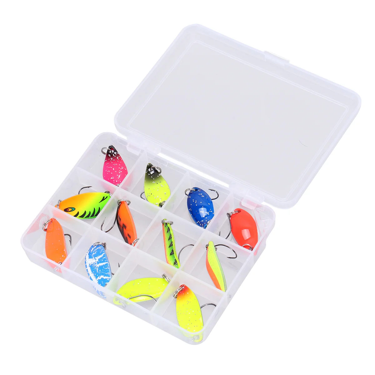 

12 in 1 Baits Metal Durable Fishing Lures Fishing Baits for Dam River Lake Freshwater