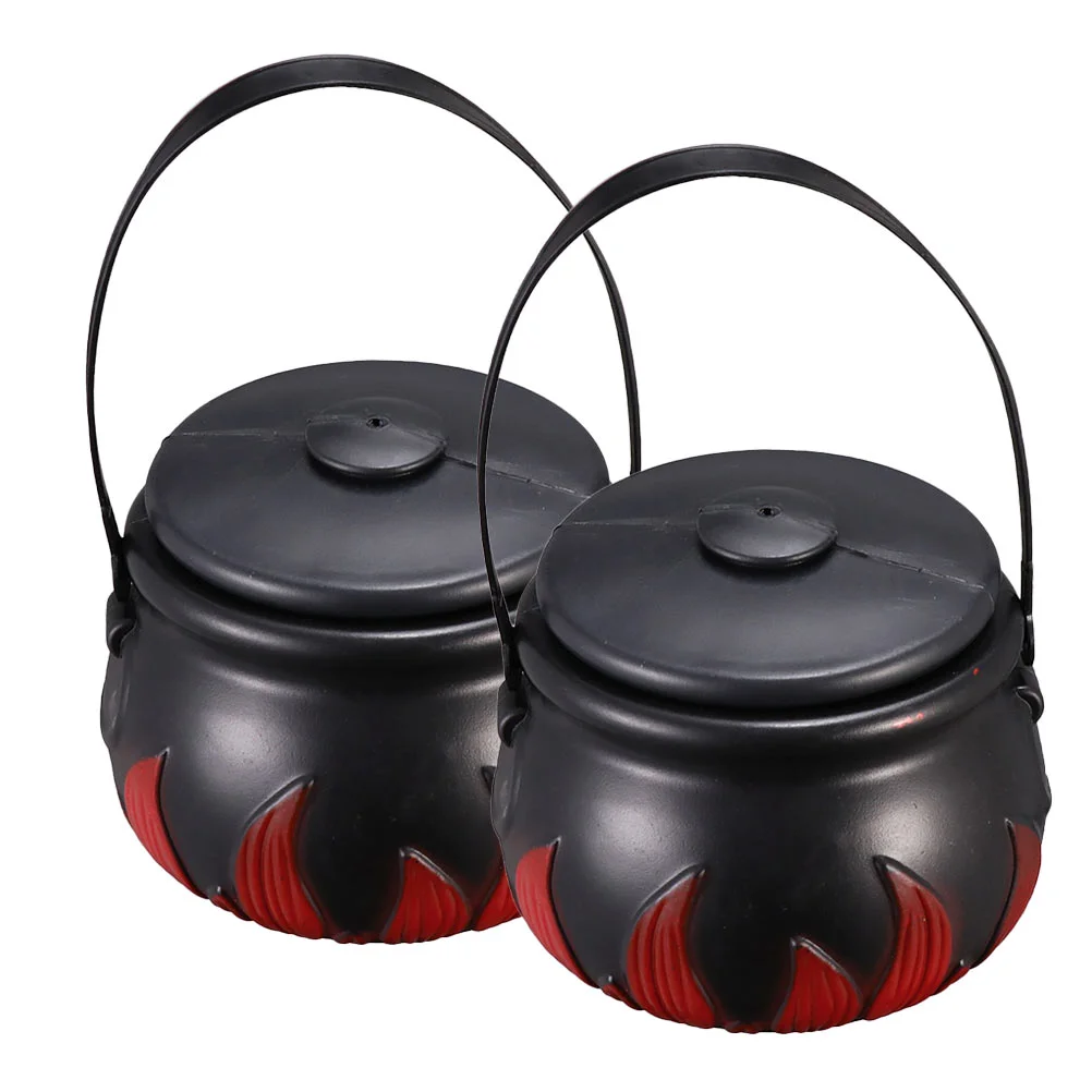 

Candy Cauldronbucket Black Holder Portable Jar Large Bowl Witch Pot Witches The