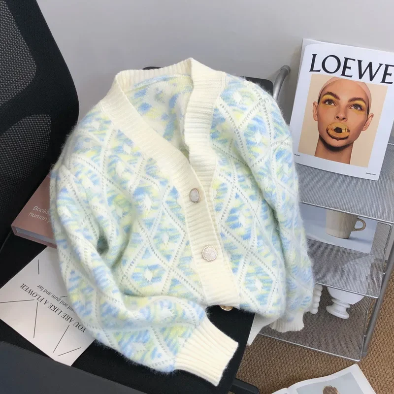 Осень 2024 милый возрастной свободный крой верхняя одежда женский укороченный