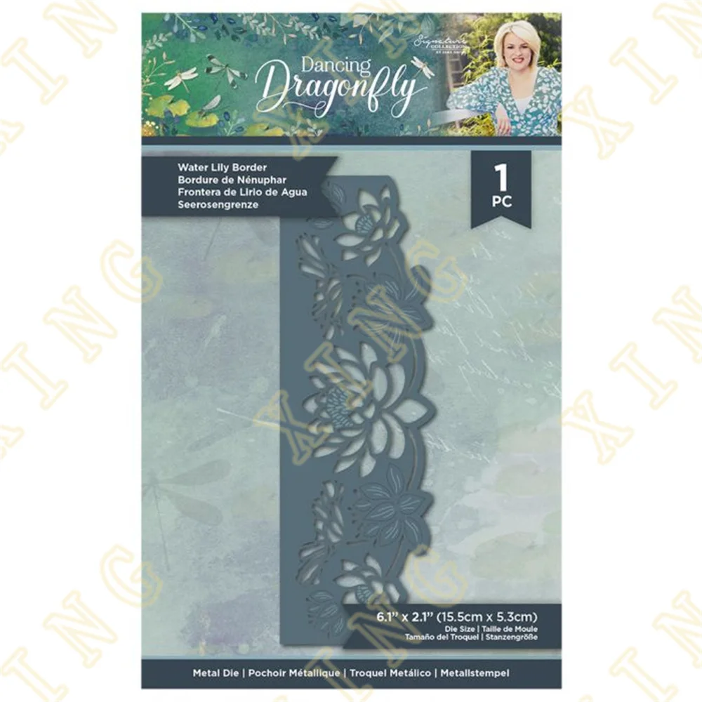 

Water Lily Border Metal Craft Cutting Dies Diy Scrapbook Paper Diary Decoration Card Handmade Embossing New Product for 2022